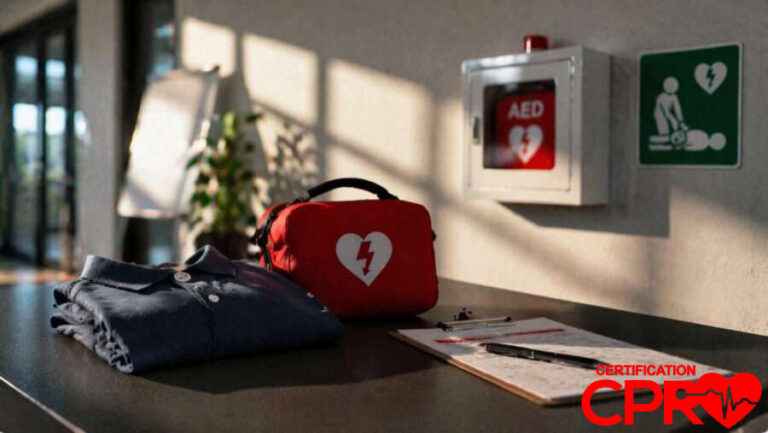 AED and CPR training equipment in Chicago.